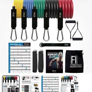 Fitness Insanity Resistance Bands Set of 5.  Everything in Picture is Included.